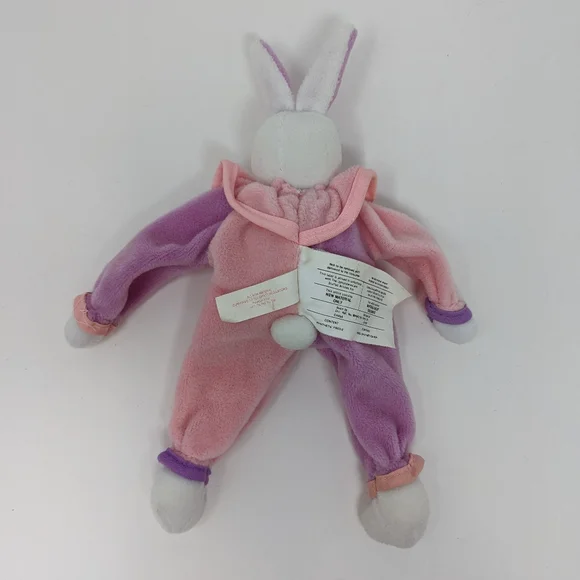 Russ Plush Bunny Clown Jester Pink Purple Floppy Small Stuffed Animal - Picture 2 of 3